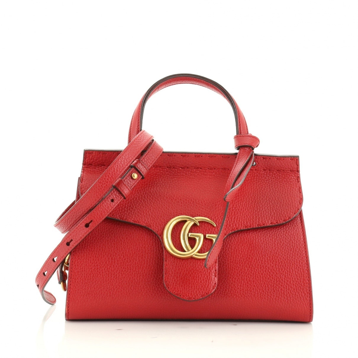 Gucci marmont red leather handbag