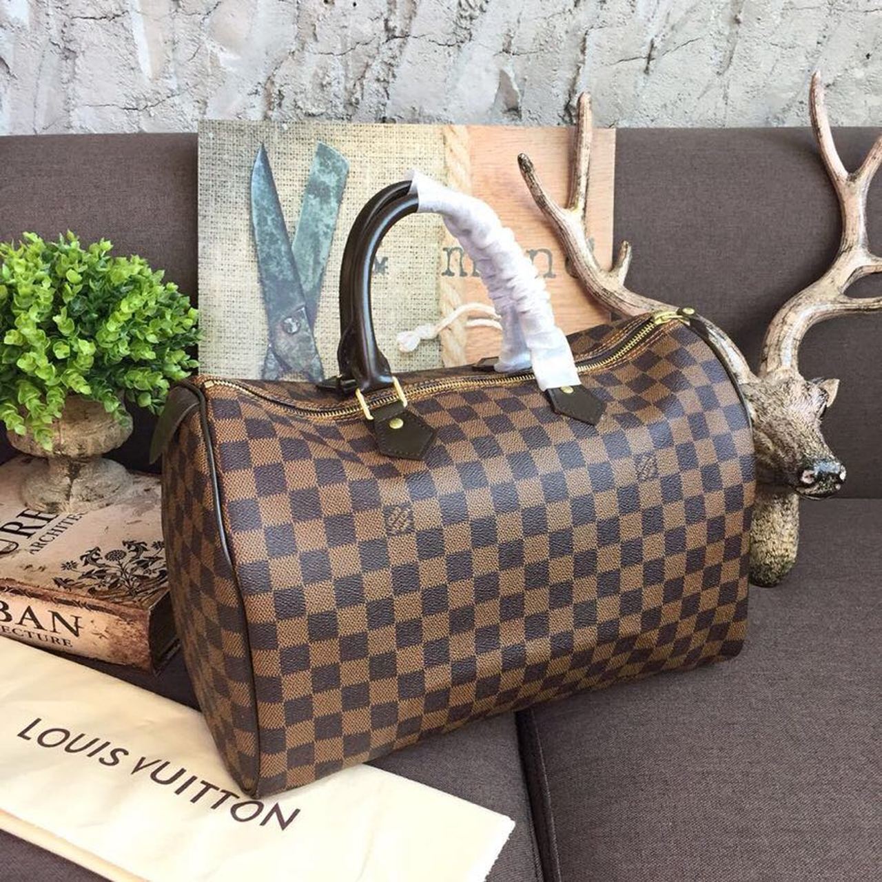 Top Quality Speedy Damier Ebene For Women Canvas Travel Bag