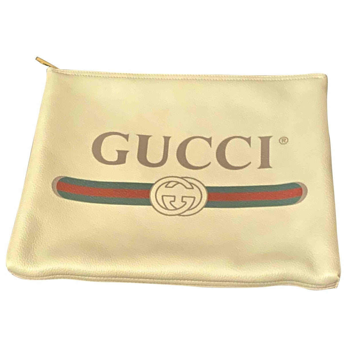 Gucci coco capitÃ¡n ecru leather clutch bag