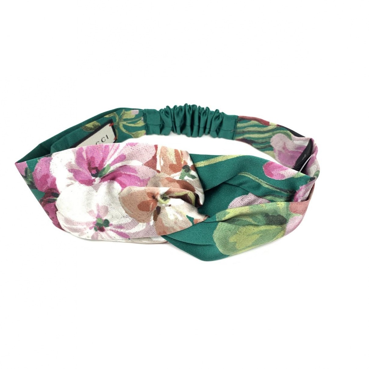 Gucci green silk hair accessories