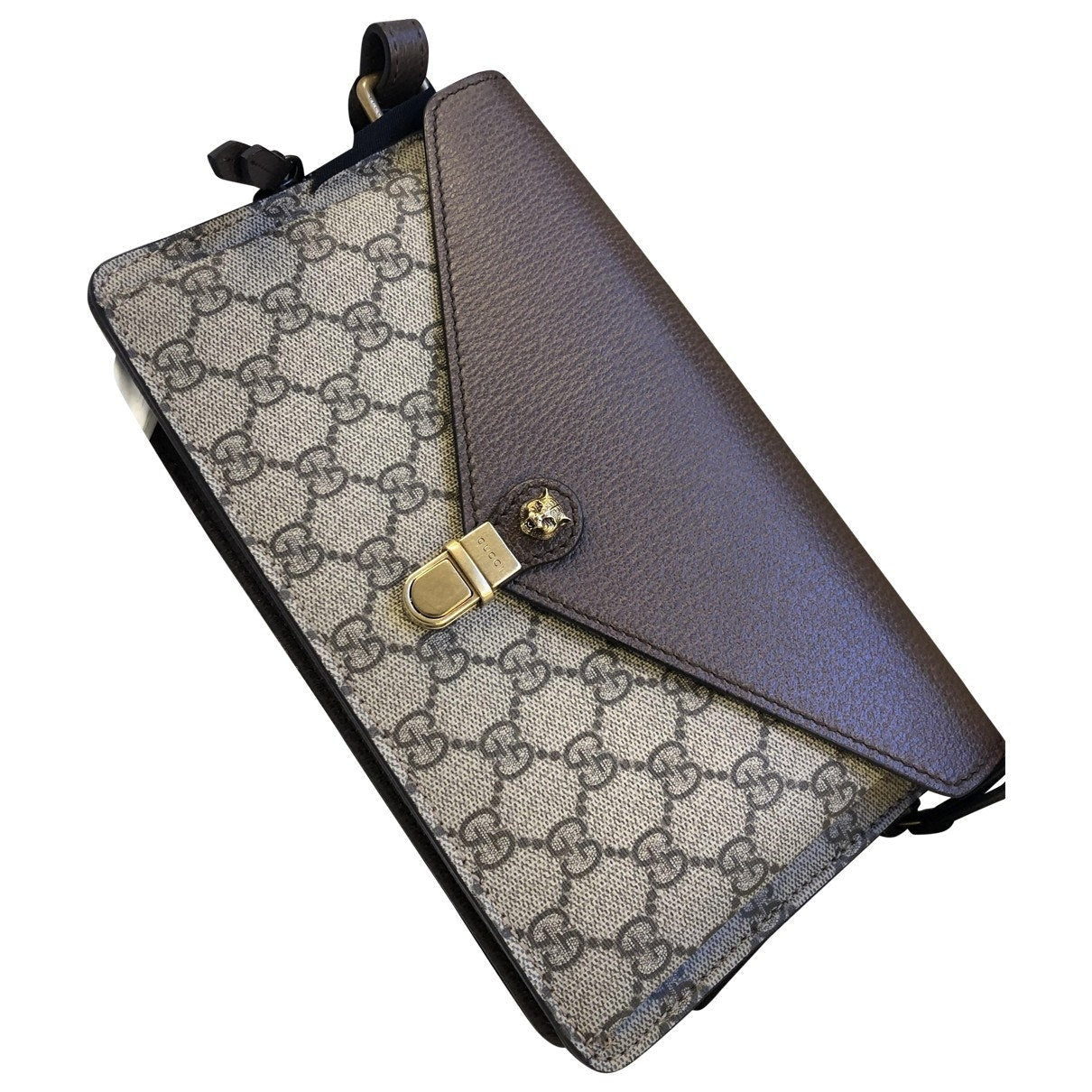 Gucci animalier beige cloth clutch bag