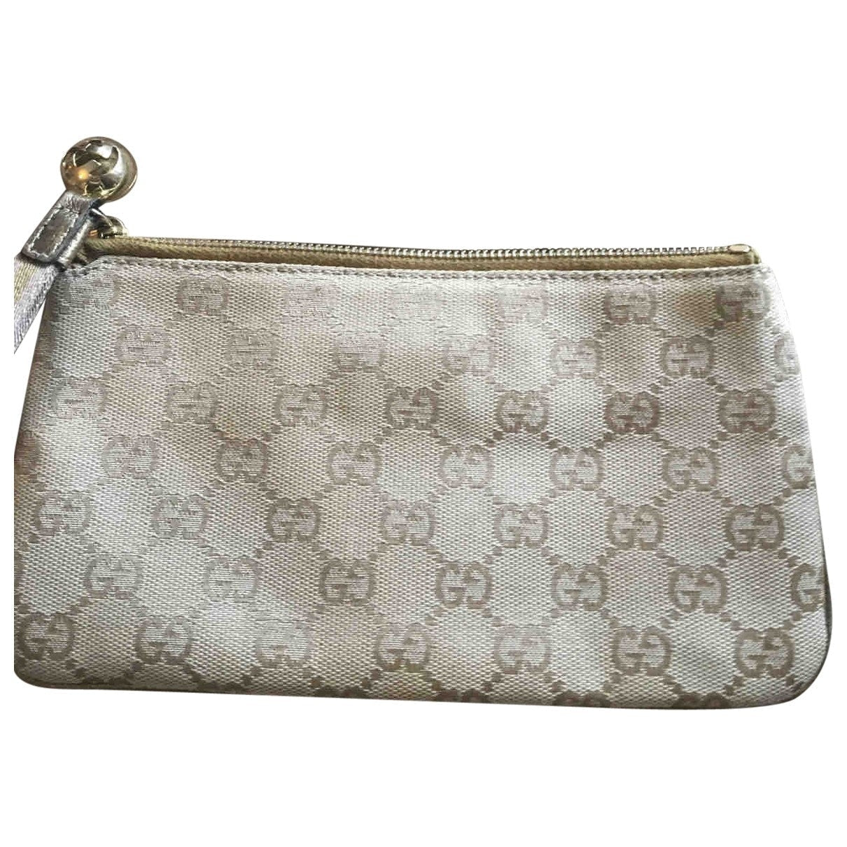 Gucci beige cloth clutch bag