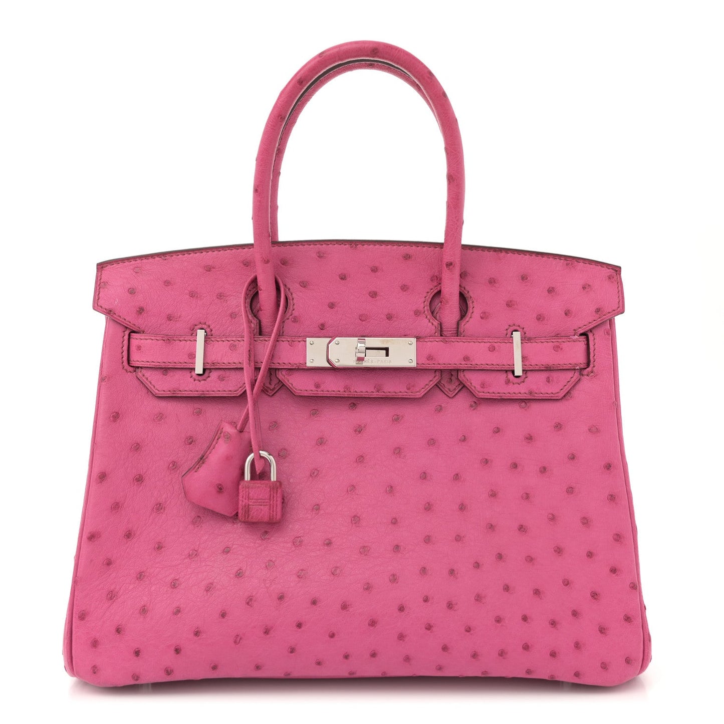 Hermes Ostrich Birkin Fuchsia Handbag Travel Bag