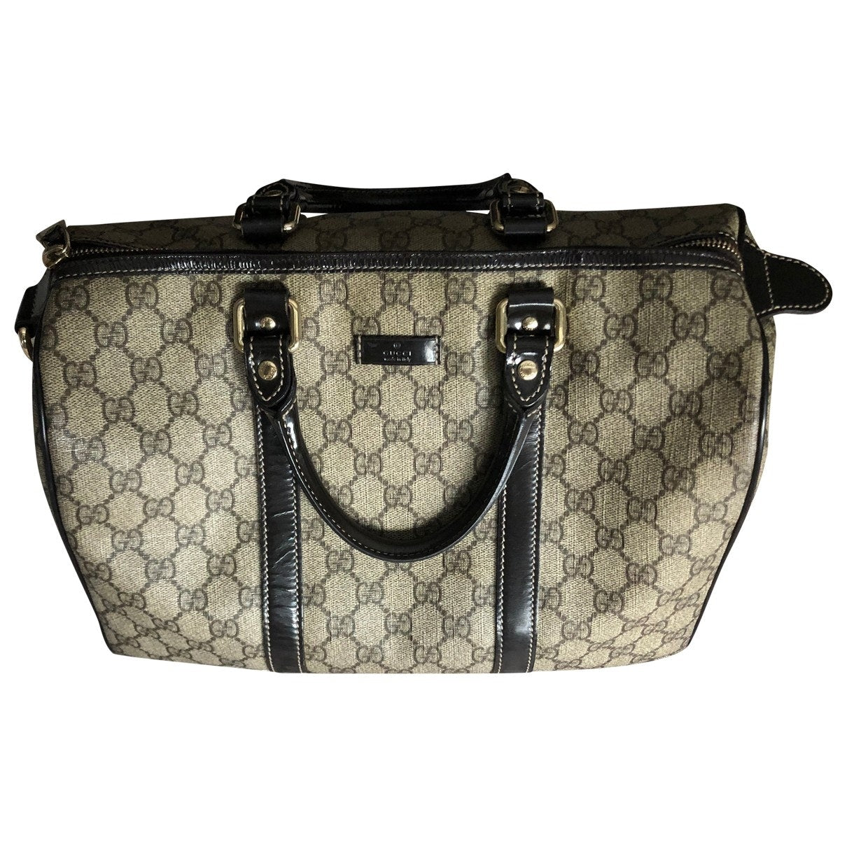 Gucci boston brown cloth handbag