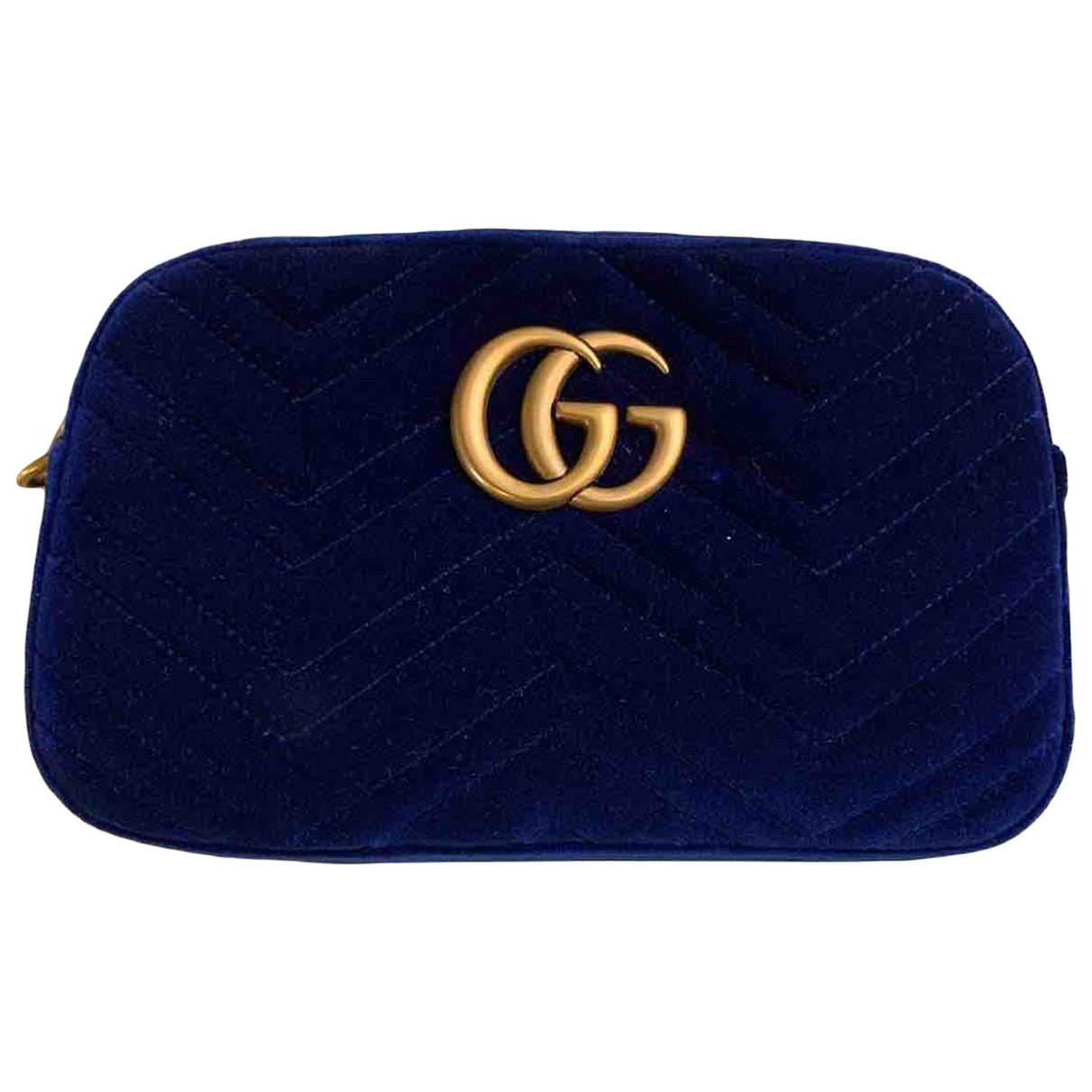 Gucci marmont blue velvet handbag