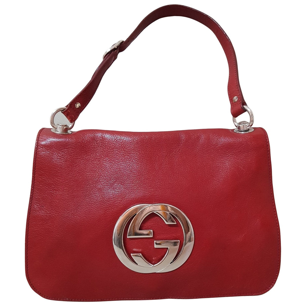 Gucci interlocking burgundy leather handbag