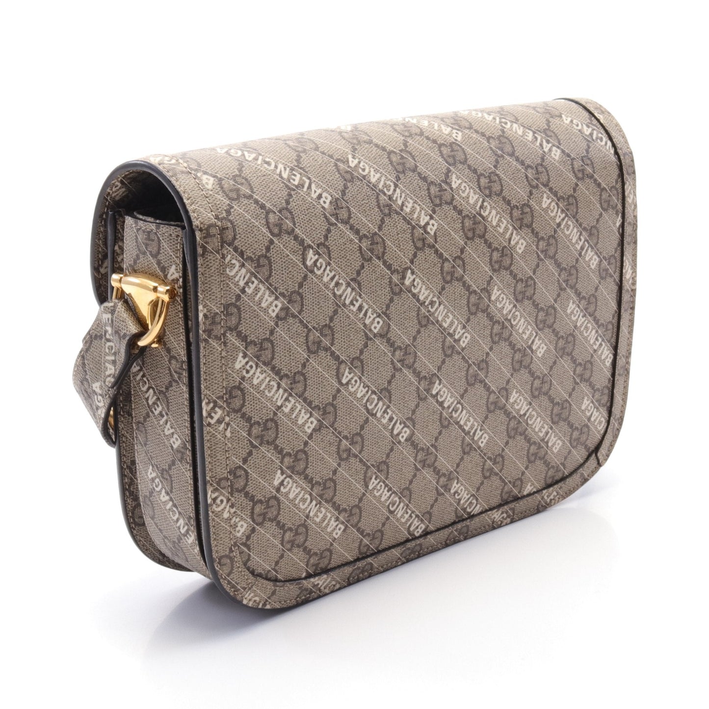 Gucci * Luxury Balenciaga Trending Horsebit White Brown Beige Shoulder Bag 2