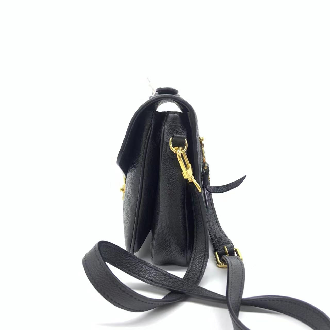 Louis Vuitton Pochette Métis Monogram Empreinte Leather Black Clutch Bag
