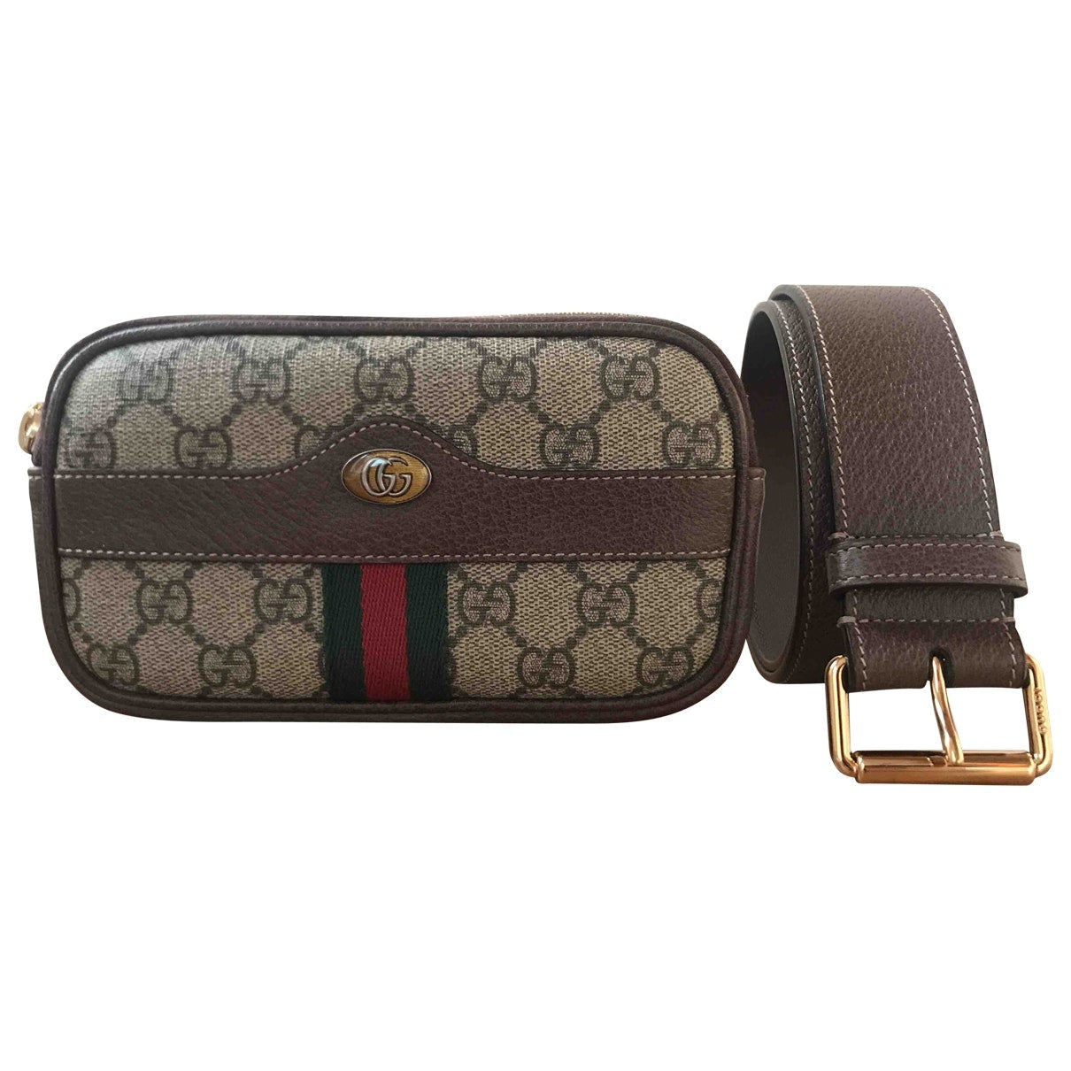 Gucci ophidia brown cloth handbag