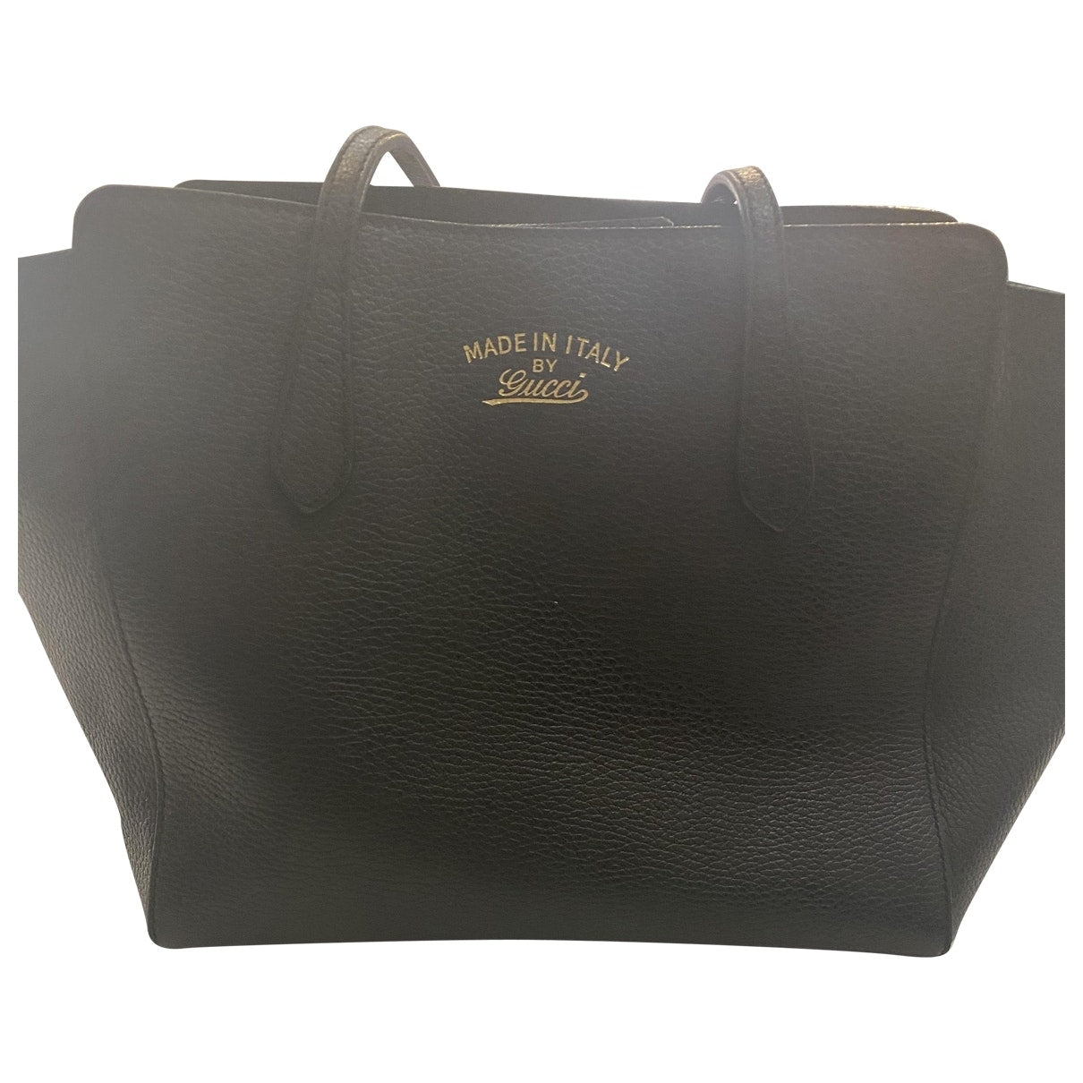 Gucci swing black leather handbag