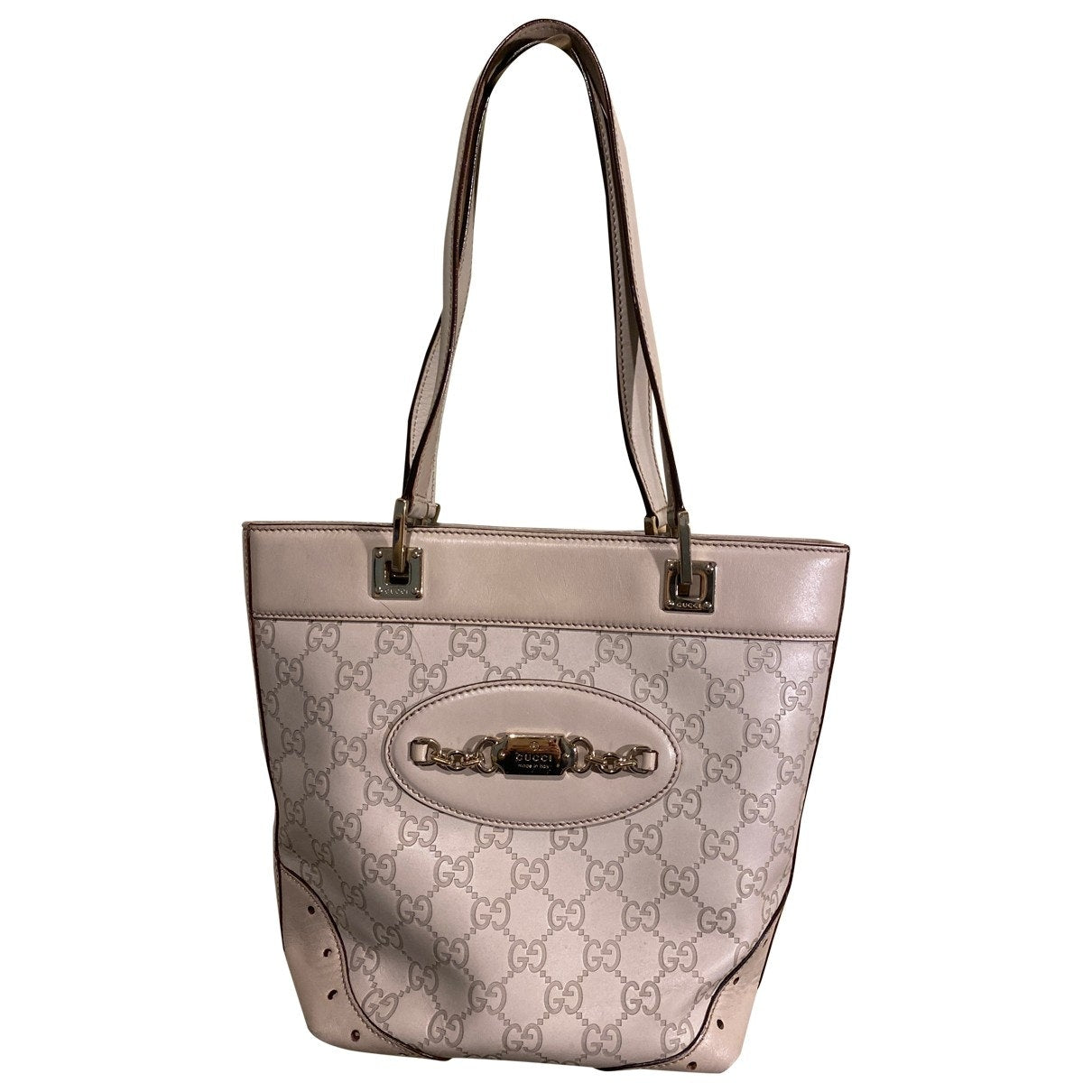 Gucci white leather handbag