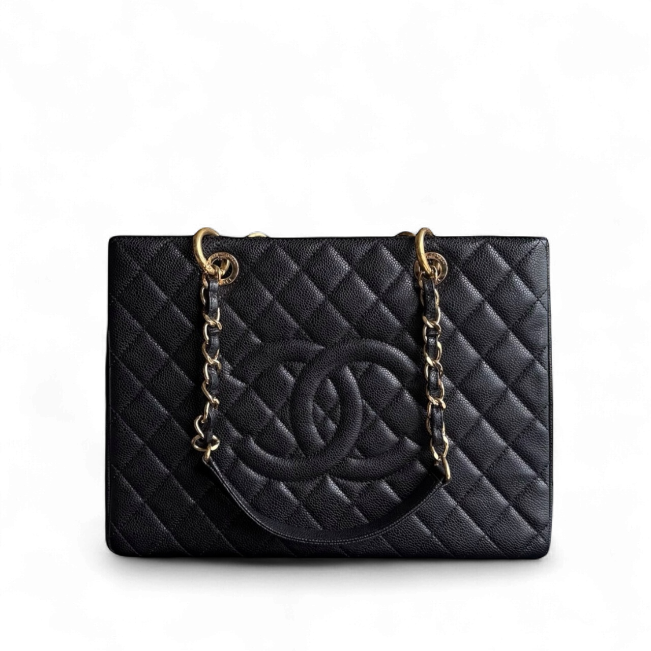 Chanel GST Grand Shopping Tote - Caviar Grained Quilted Black Tote Bag Series 20