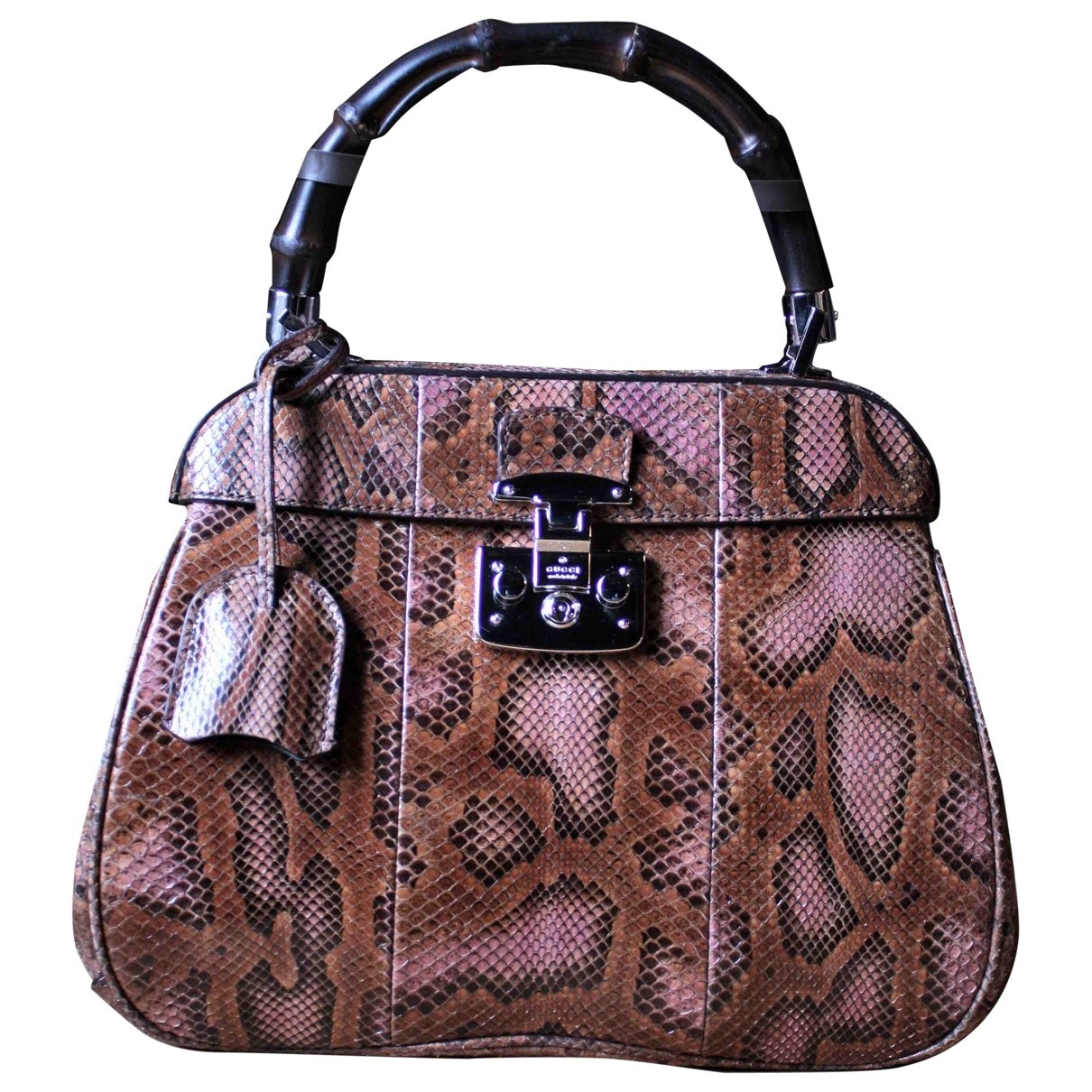 Gucci lady lock pink python handbag
