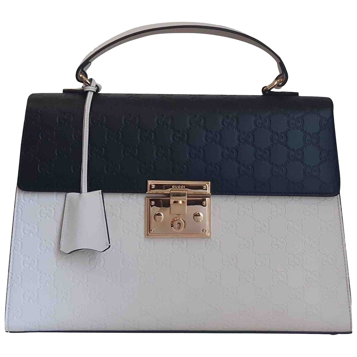 Gucci padlock black leather handbag