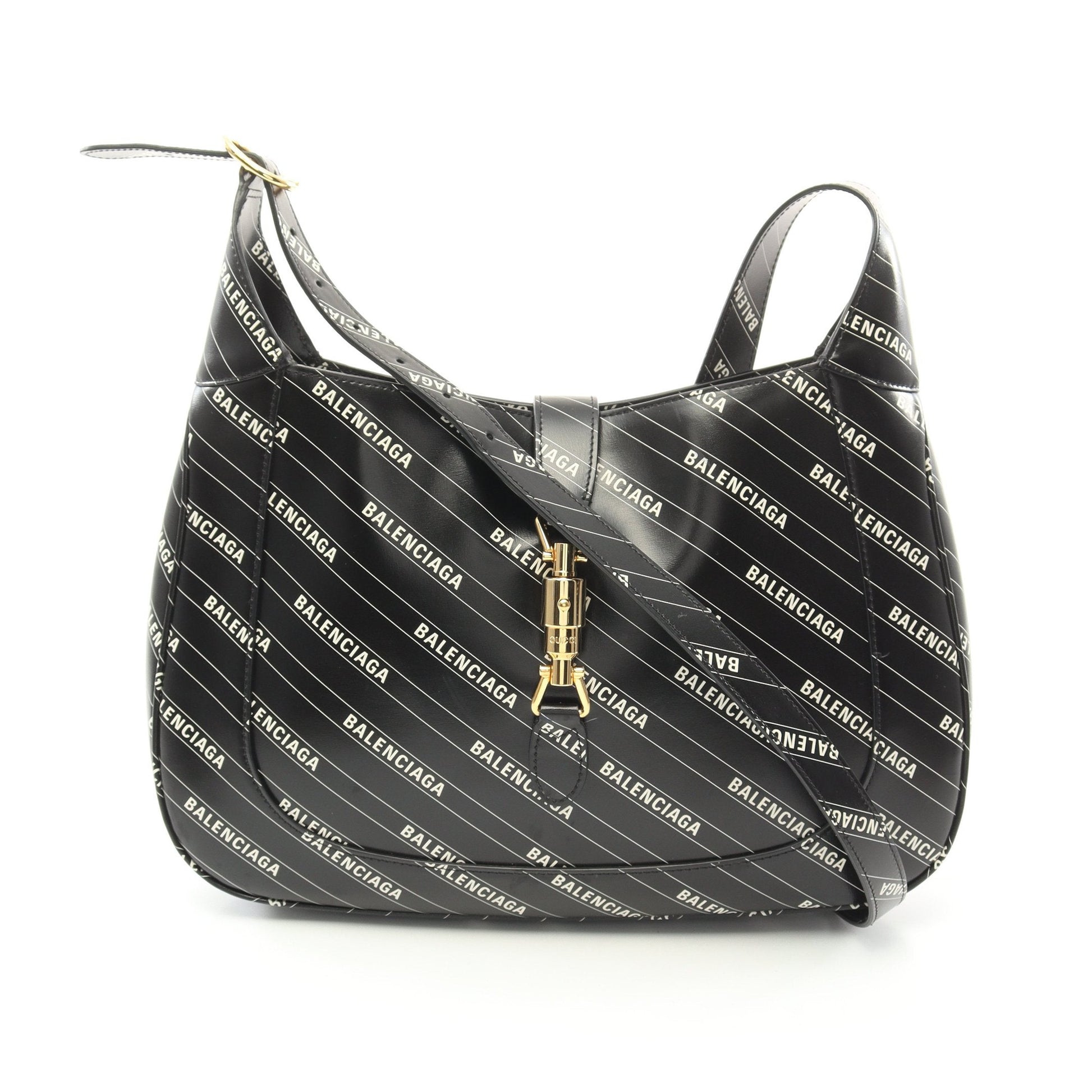 Gucci * Luxury Balenciaga Trending Hacker Leather Black White Shoulder Bag