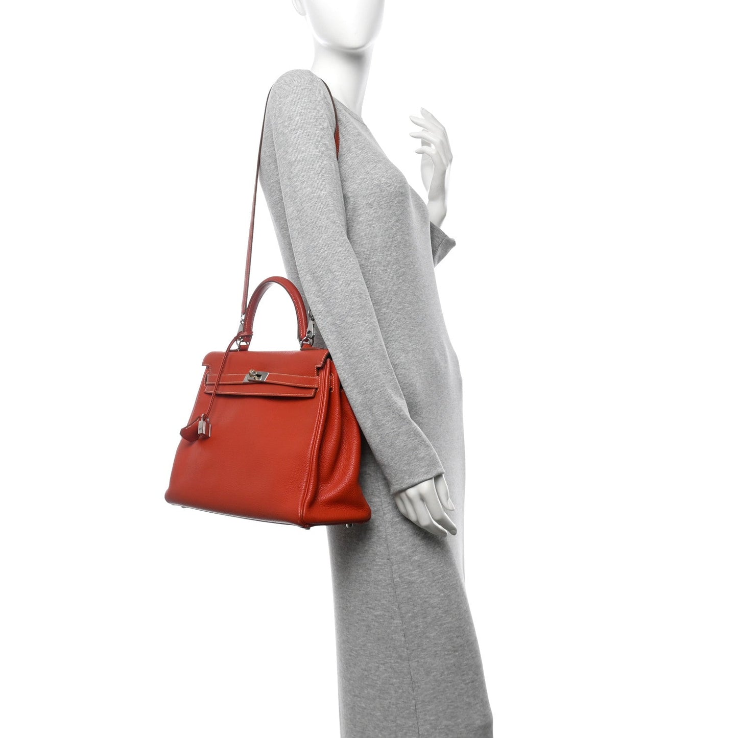 Hermes Togo Kelly Retourne Sanguine Handbag Travel Bag