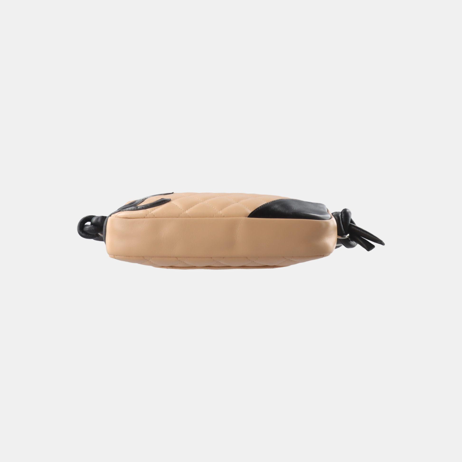 Chanel Cambon Calfskin Black Beige Leather Shoulder Bag