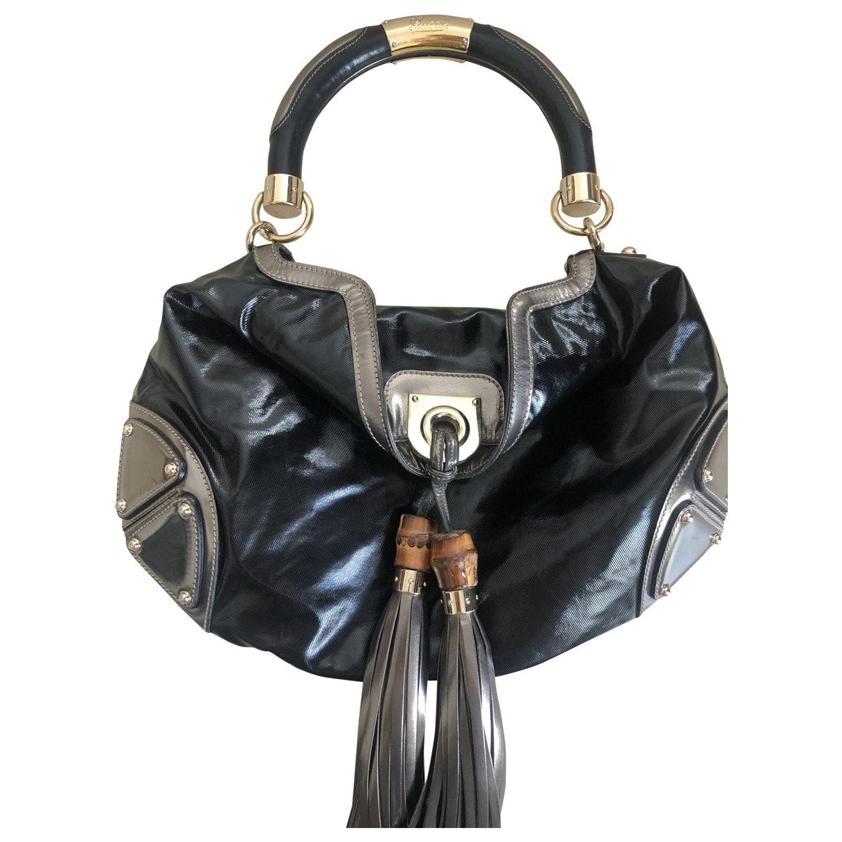 Gucci indy black leather handbag