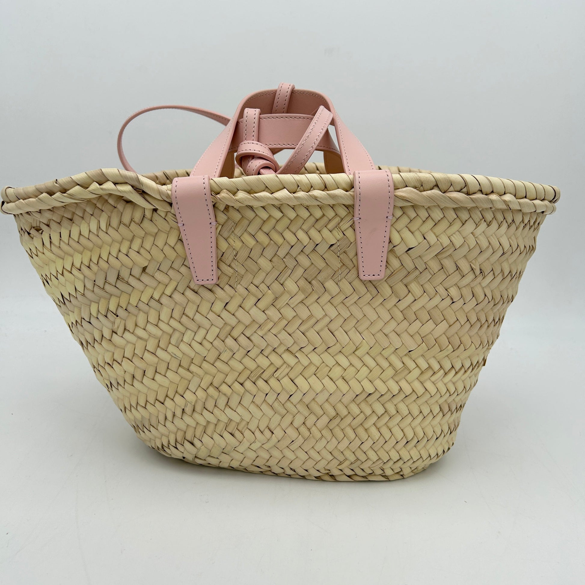 Luxury Medium Basket Bag Leather Pink Travel Bag