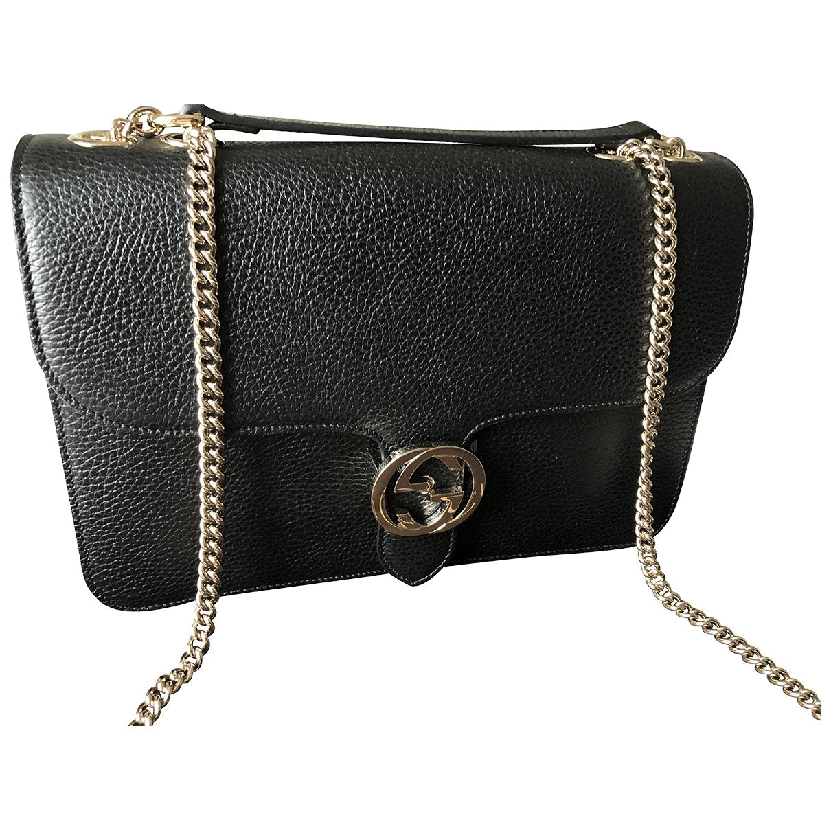 Gucci interlocking black leather handbag