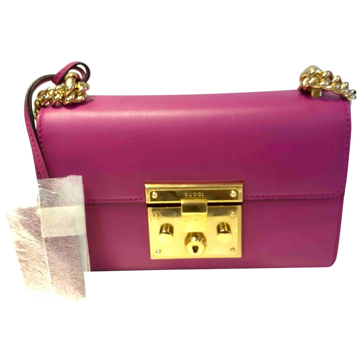 Gucci padlock purple leather handbag
