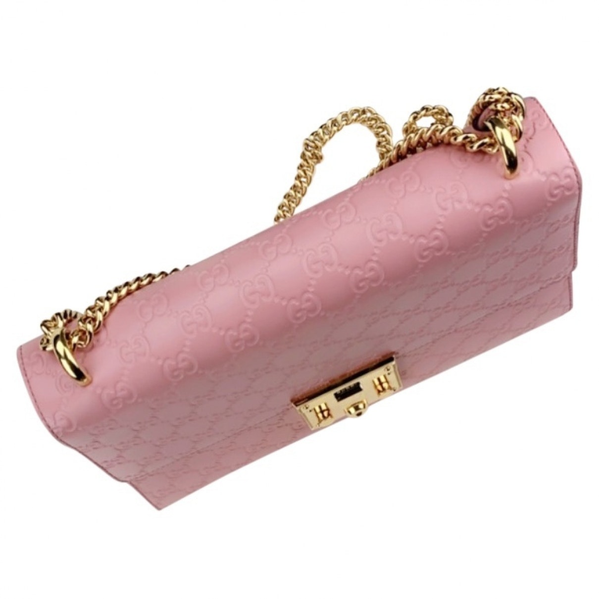 Gucci padlock pink leather handbag