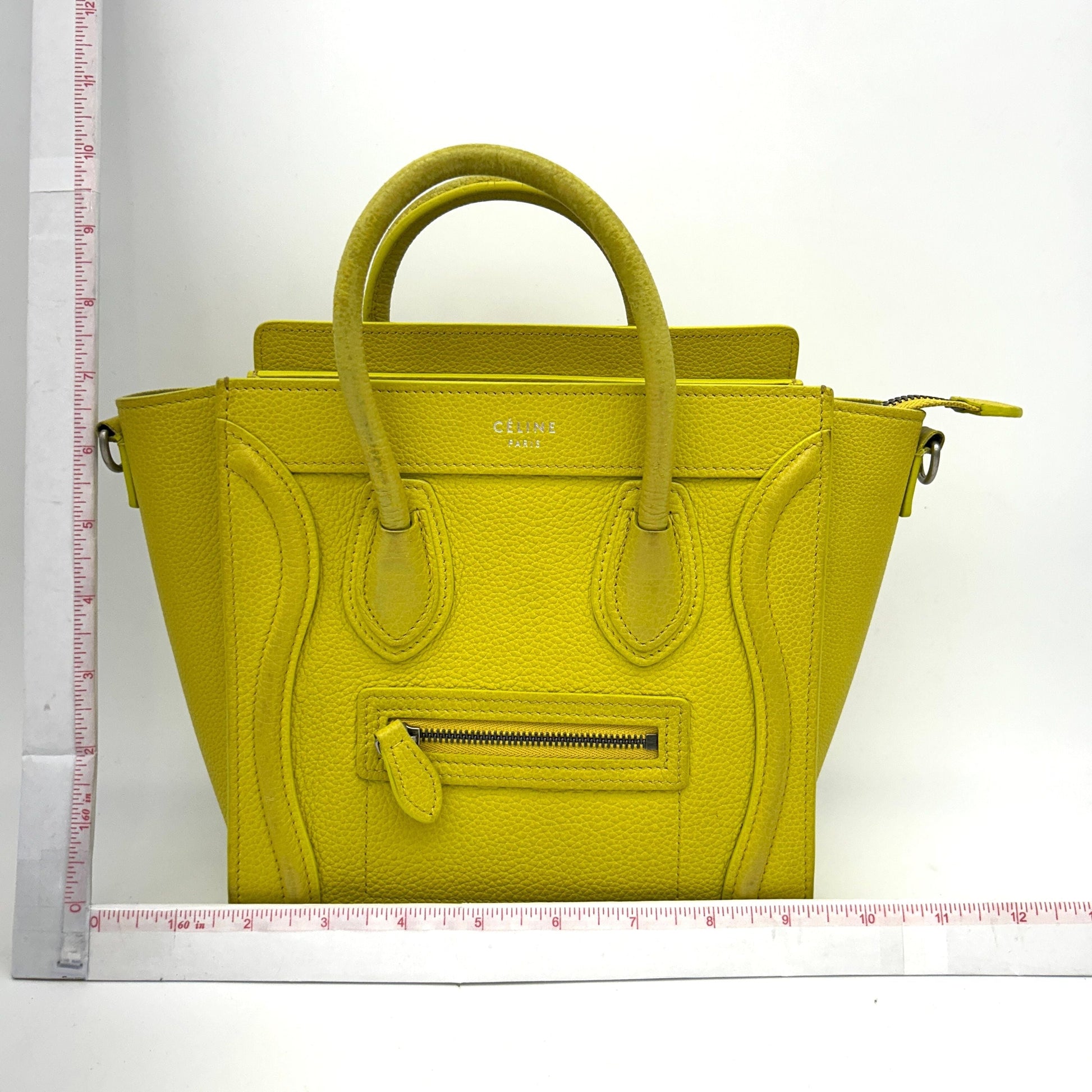 Luxury Luggage Nano Yellow Totes, Handbags Leather Tote Bag