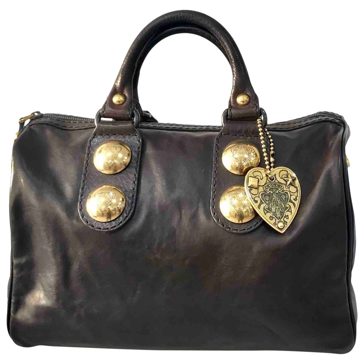 Gucci boston brown leather handbag