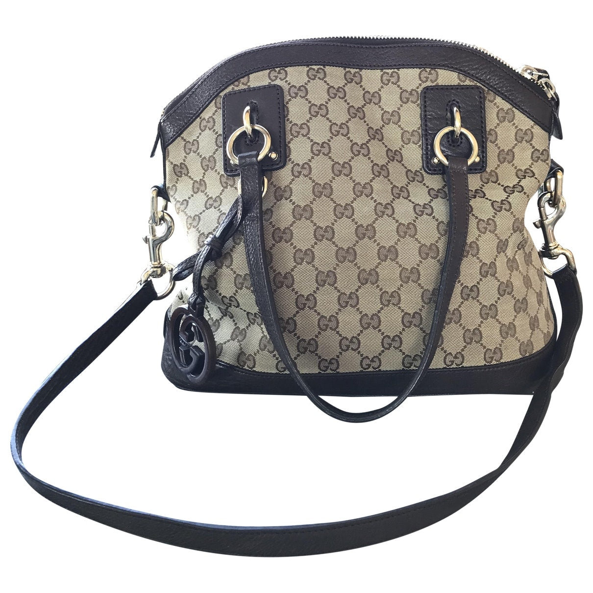 Gucci brown cloth handbag