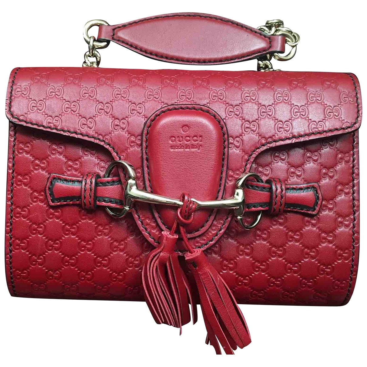 Gucci emily red leather handbag