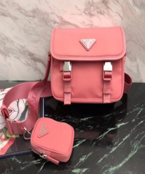 Prada And Shoulder Bag Leather Nylon Saffiano