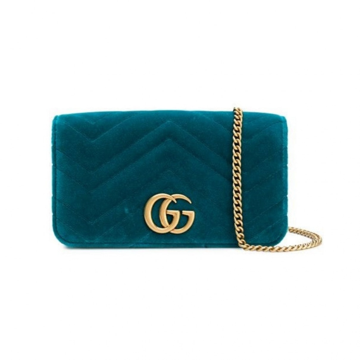 Gucci marmont turquoise velvet handbag
