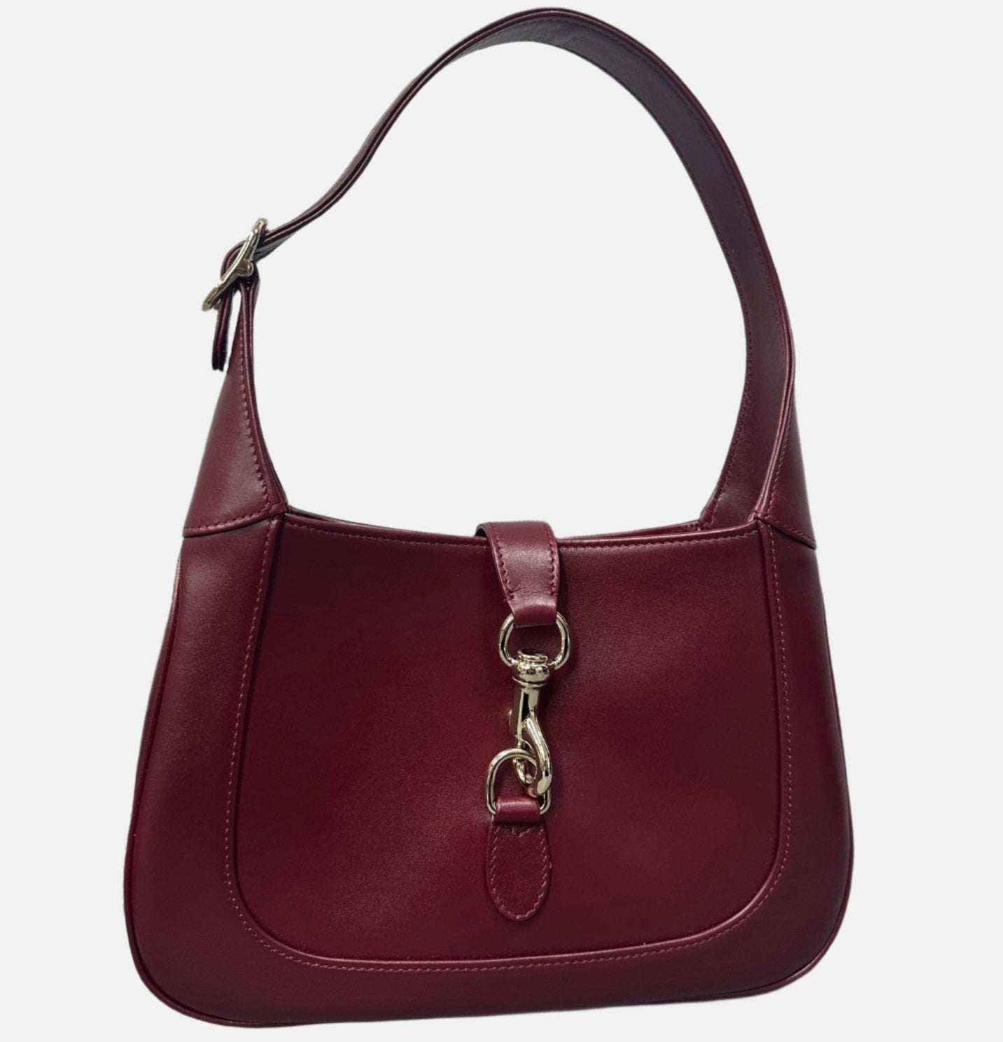 Gucci Jackie Ancora Burgundy Clasp S24 Leather Red Small Shoulder Bag