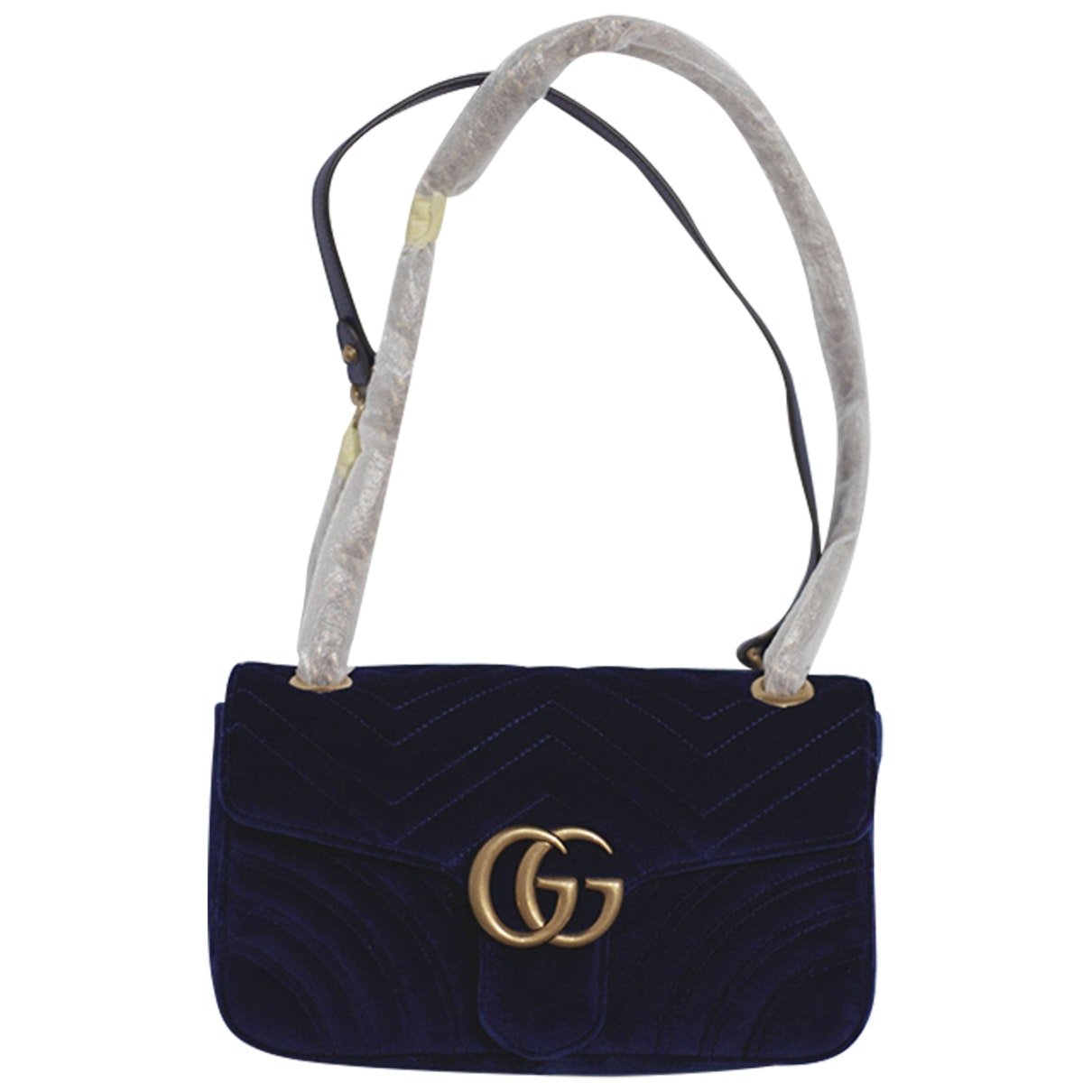 Gucci marmont blue velvet handbag