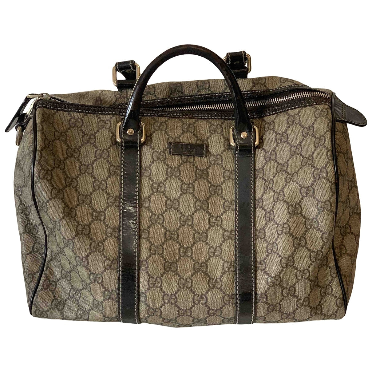 Gucci boston brown cloth handbag