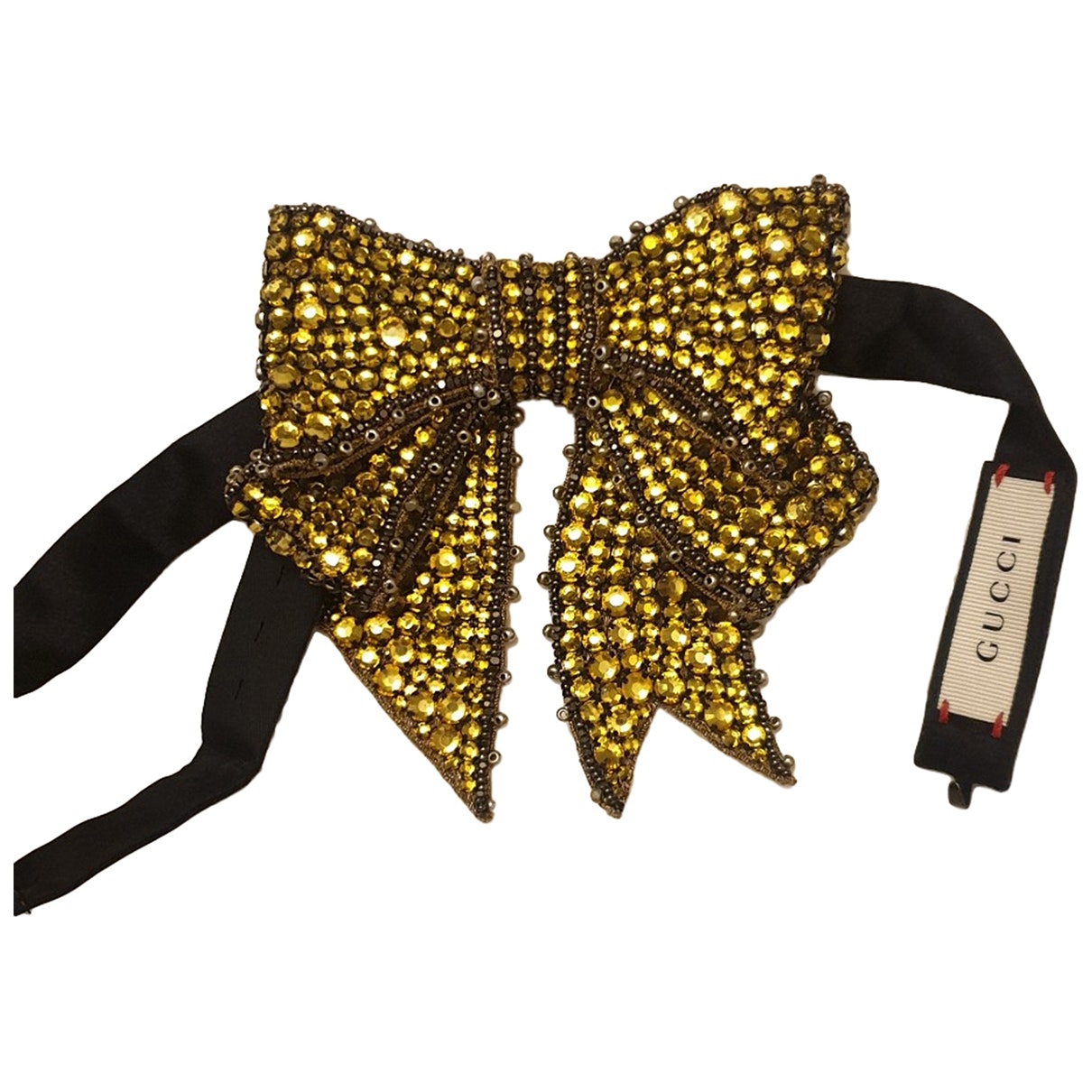 Gucci gold crystal pins & brooches