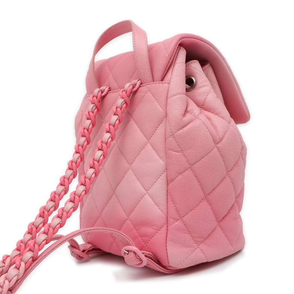 CHANEL CC Logo Matelasse Backpack Pink AS4618 Caviar Leather Size Mini