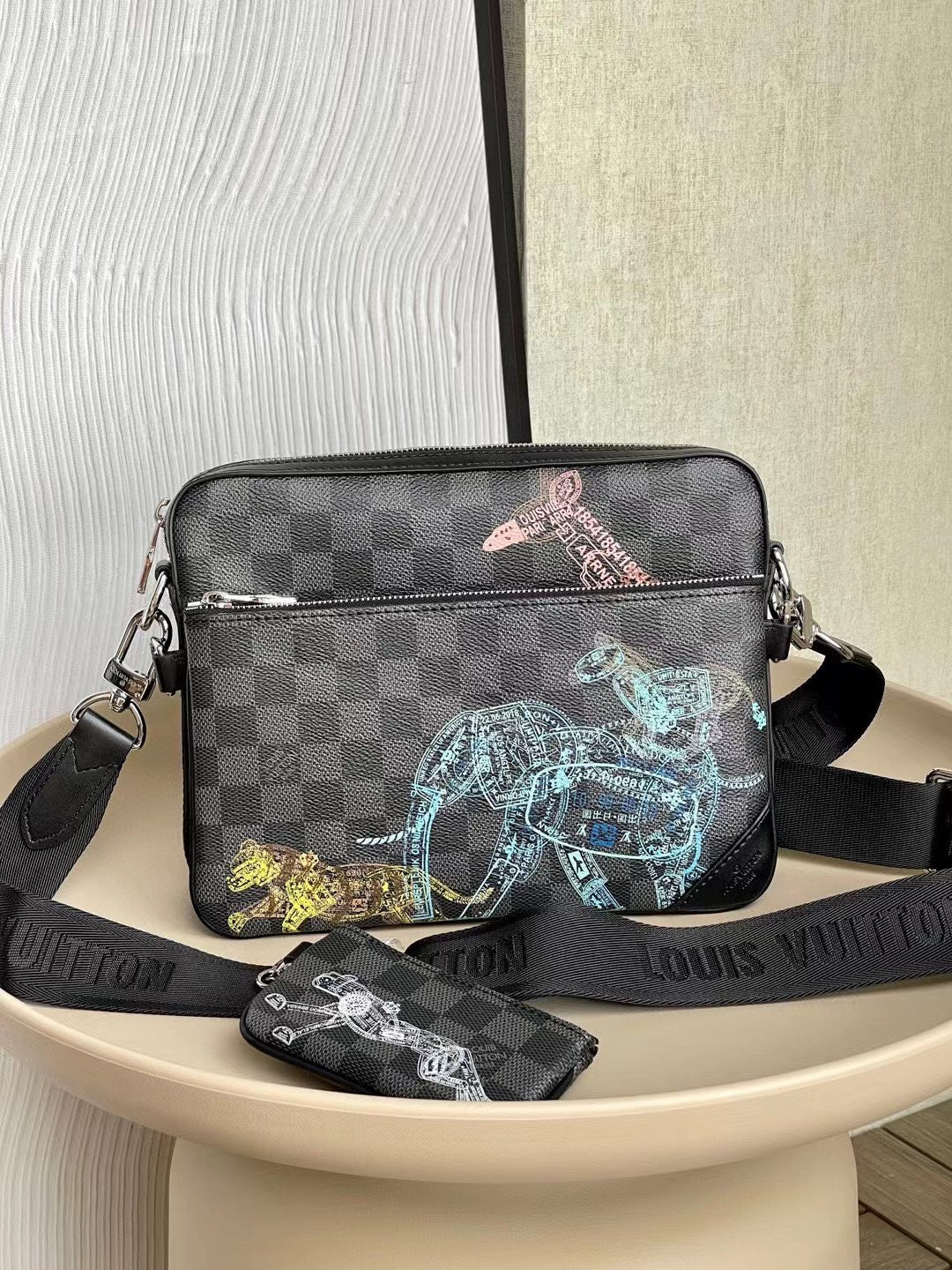 Top Quality Trio Messenger Damier Graphite For Canvas Crossbody Bag