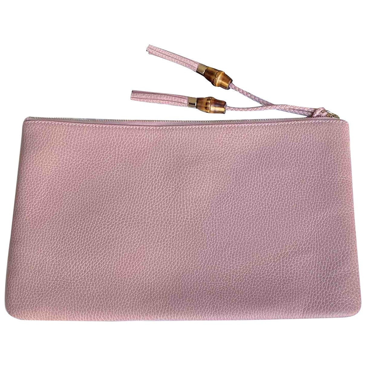 Gucci pink leather clutch bag