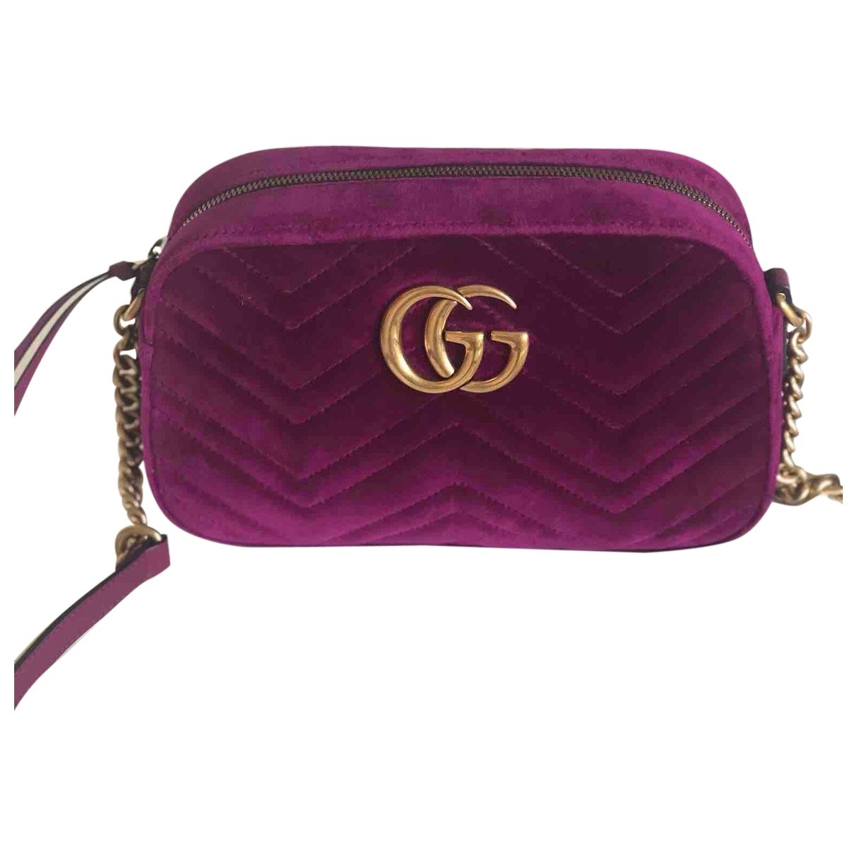 Gucci marmont purple velvet handbag
