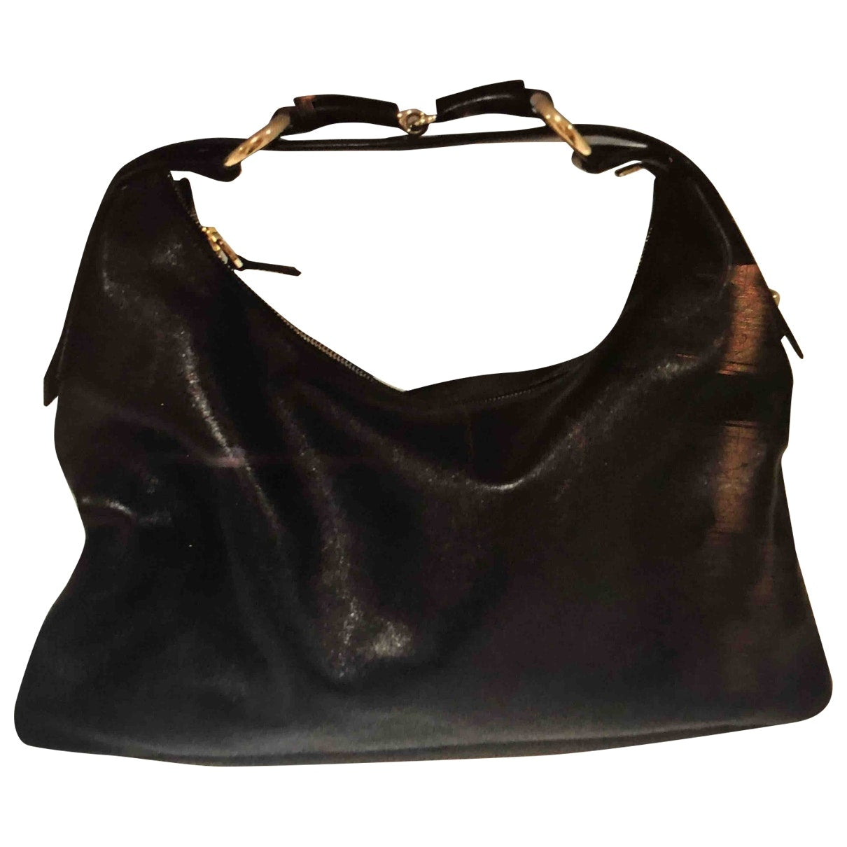 Gucci hobo black leather handbag