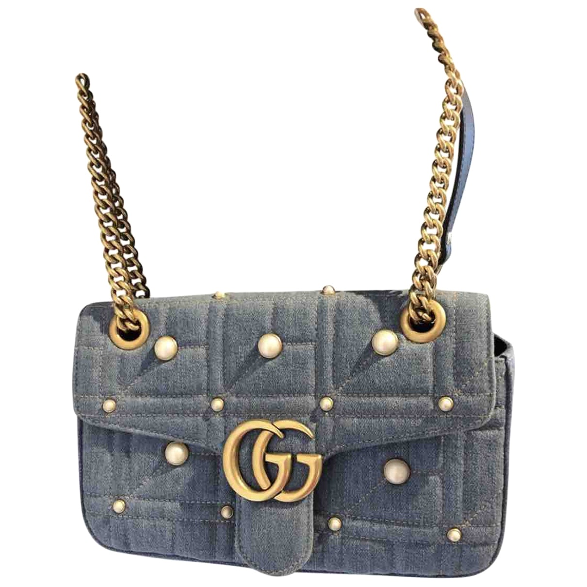 Gucci marmont blue denim - jeans handbag