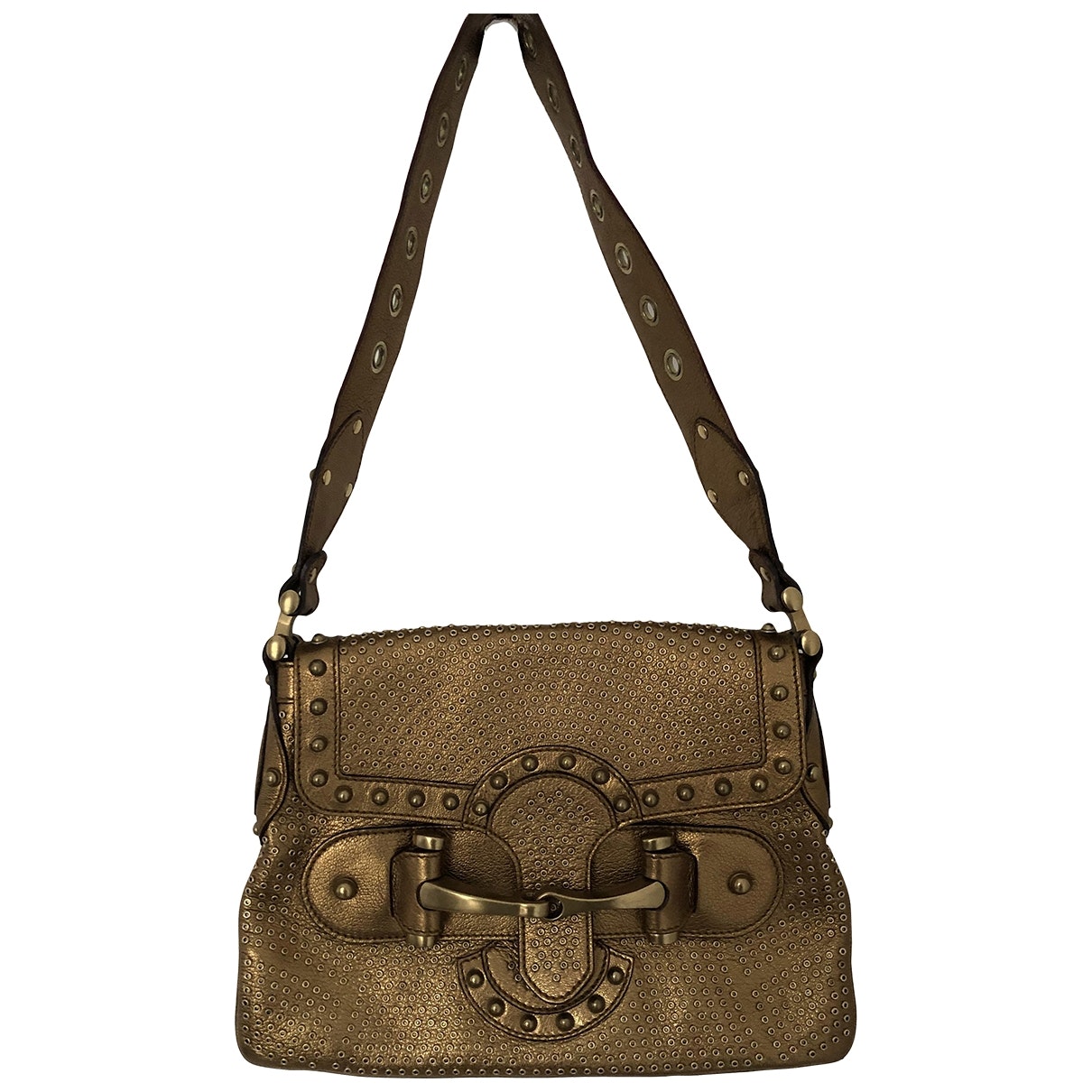 Gucci gold leather handbag