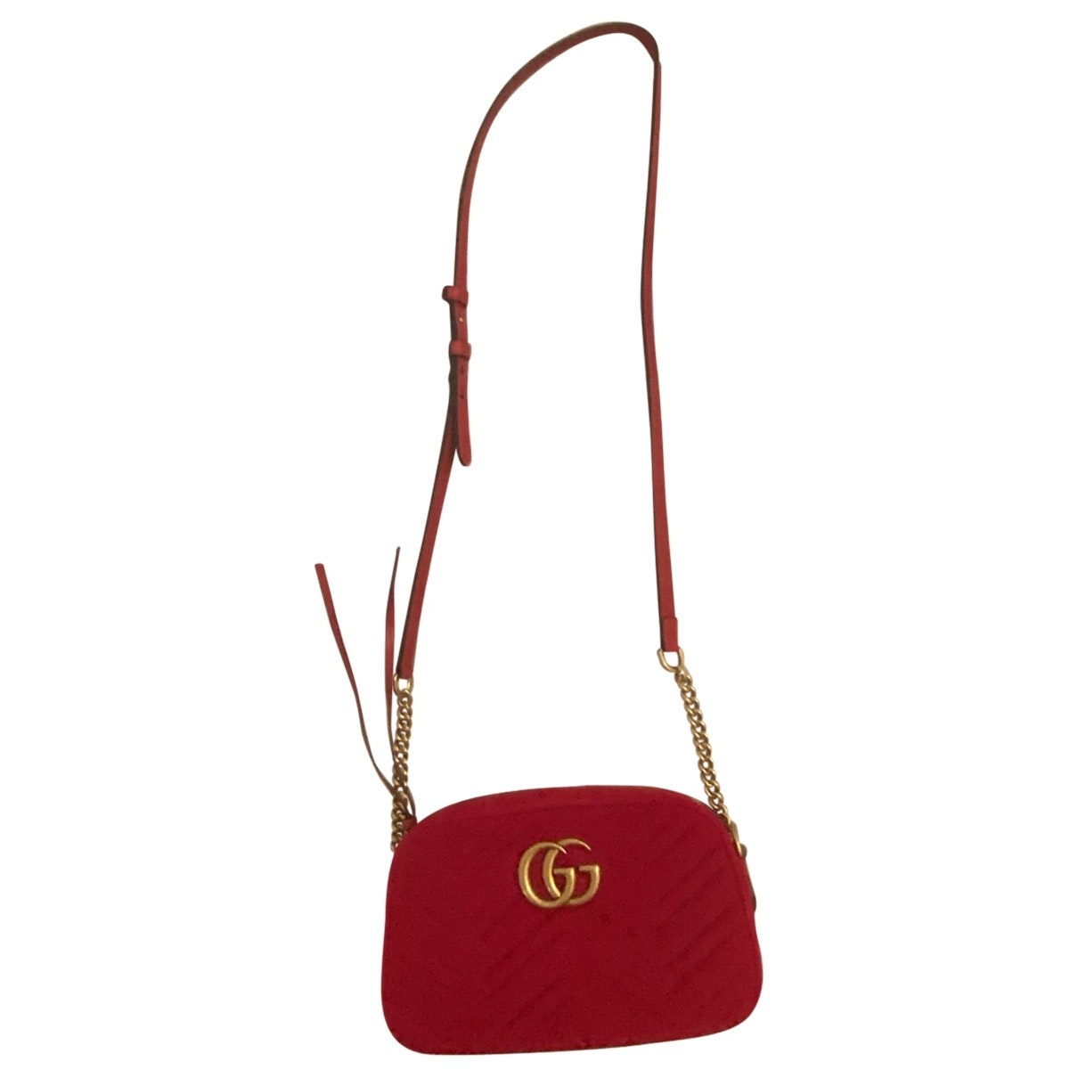 Gucci marmont red velvet handbag