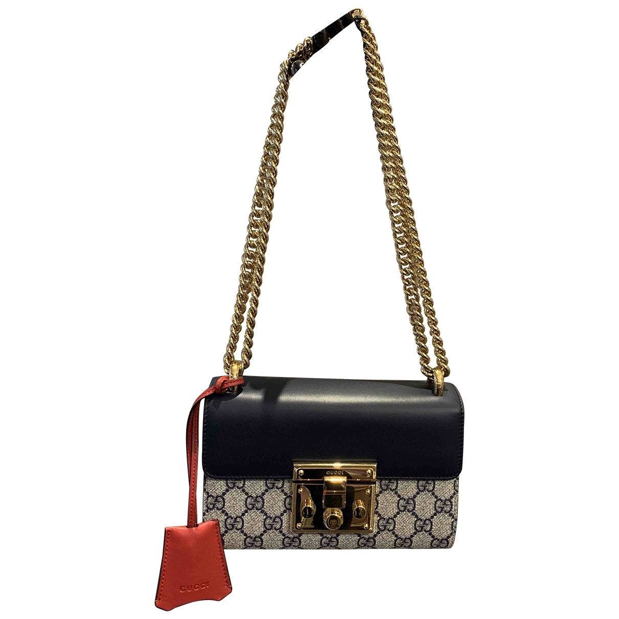 Gucci padlock beige cloth handbag