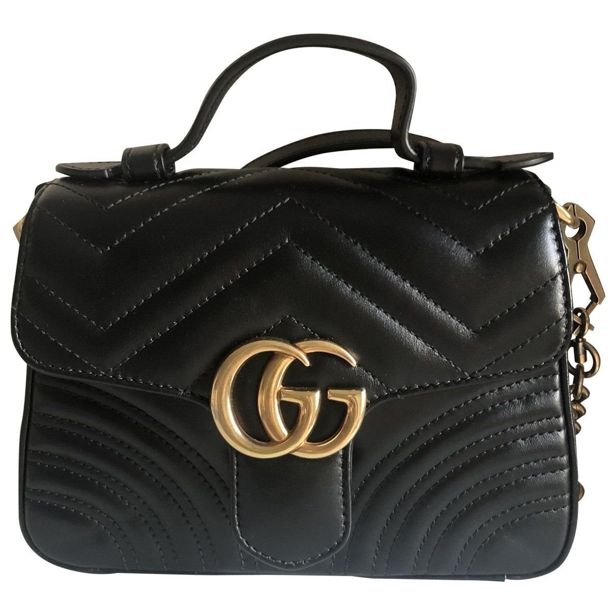 Gucci marmont black leather handbag
