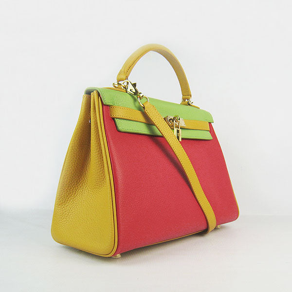 Hermes Luxury Kelly Cm Togo Yellow Golden Handbag Red Green Travel Bag