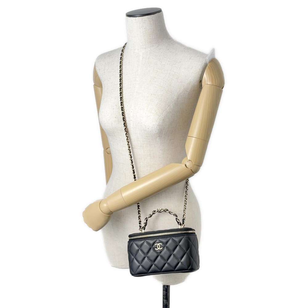 CHANEL Matelasse Vanity 2wayChain Shoulder Bag Black AP2199 Lambskin