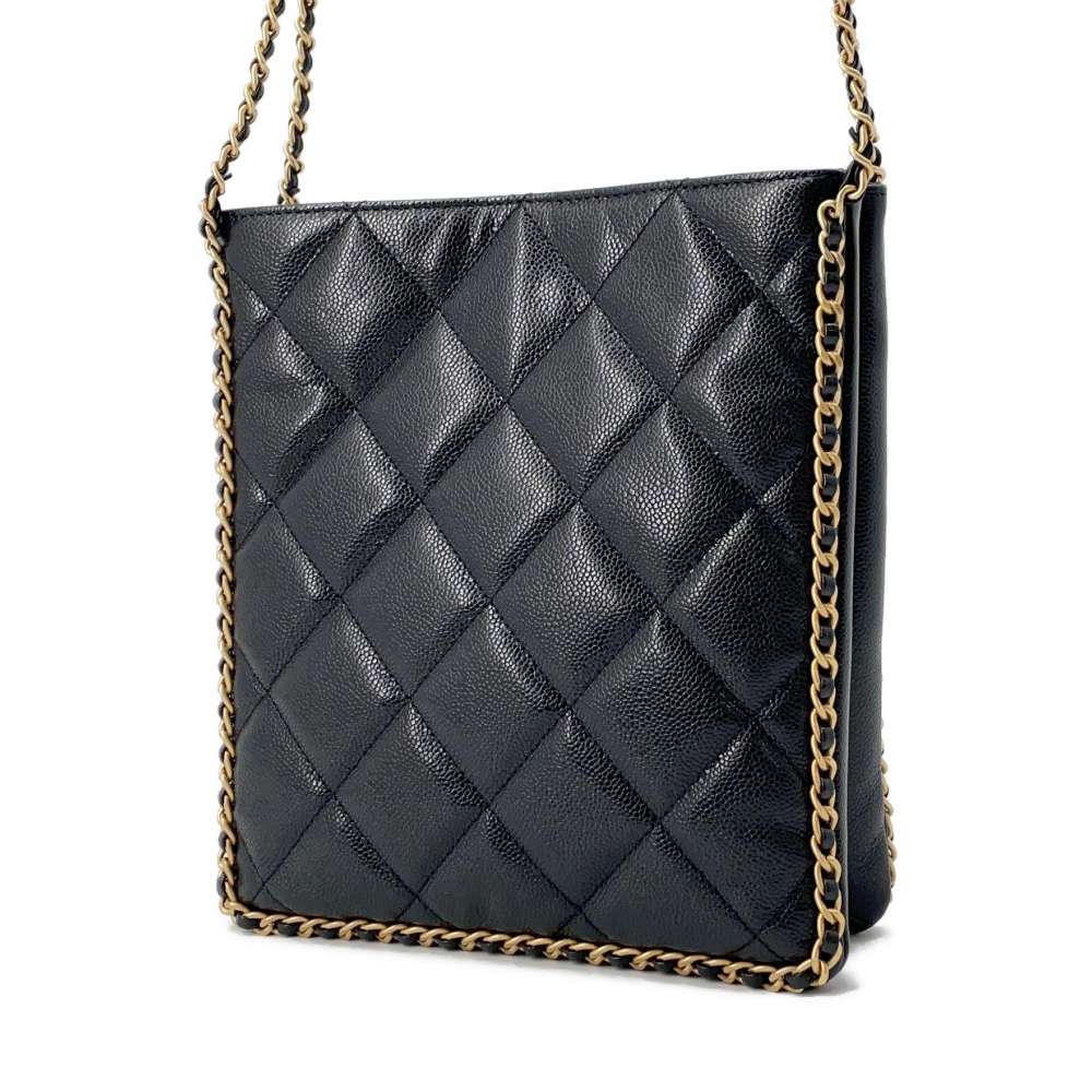 CHANEL Matelasse ChainShoulder Bag Black AS3470 Caviar Leather