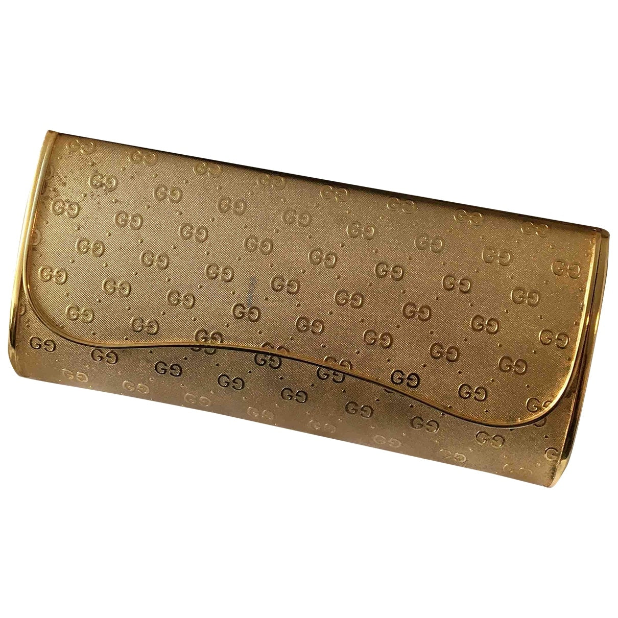 Gucci gold metal clutch bag